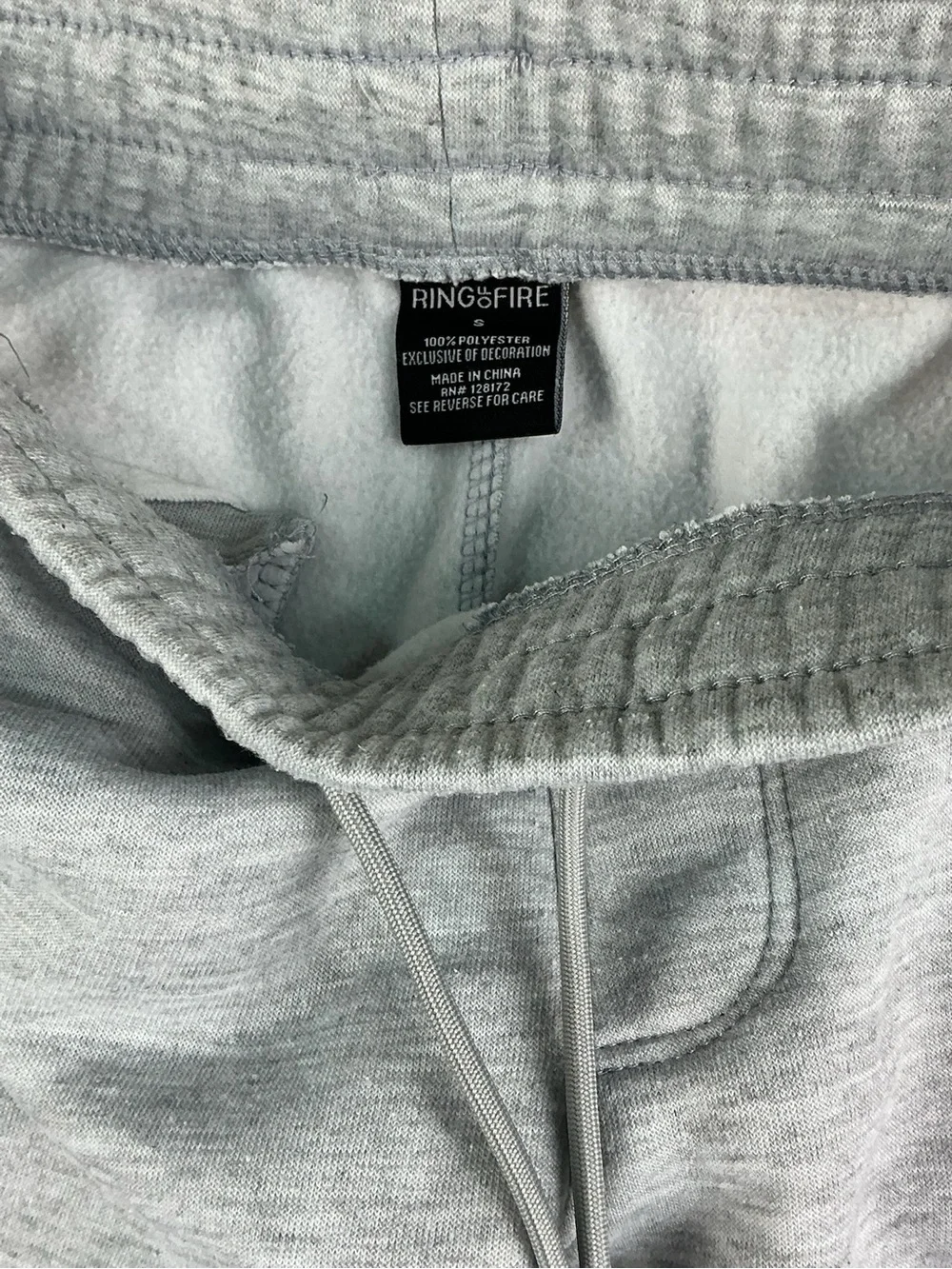 Ring of Fire Men's Light Gray Cargo Jogger Sweatpants